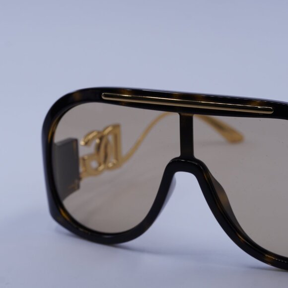 Dolce & Gabbana DG6202 502/93 Sunglasses Havana/Gold Aviator Frame, Brown Lenses - Picture 7 of 10